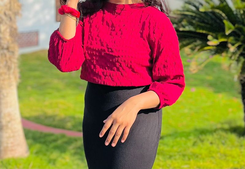Textured Red Top