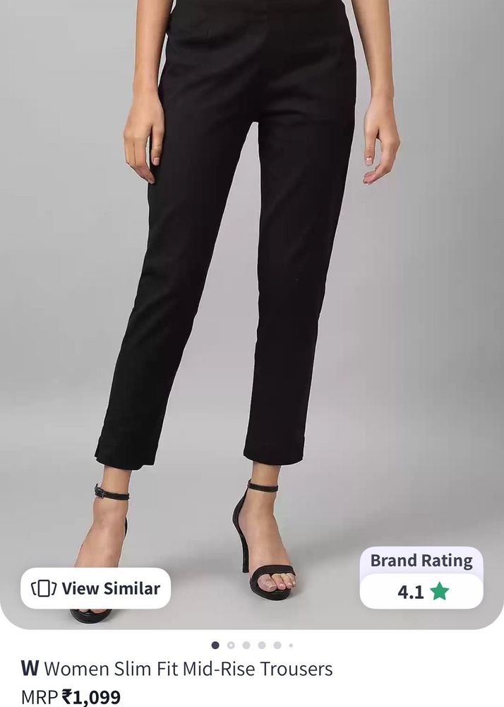 W Women&#39;s Slim Fit Black Trousers