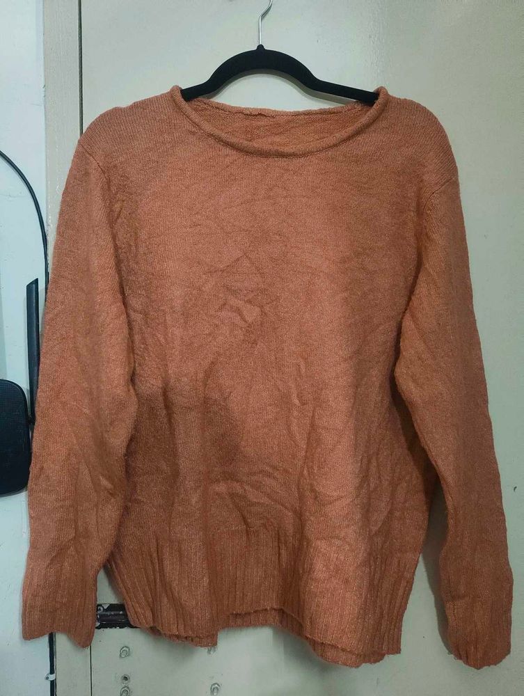 Orange Knit Pullover