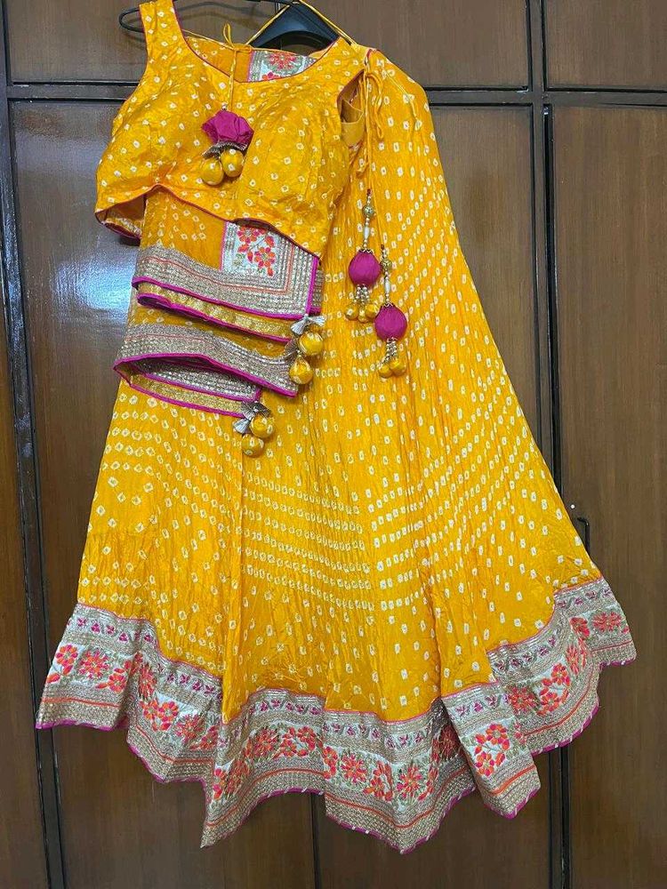 Jaipuri Bandej Lengha Choli With Duppata In Silk