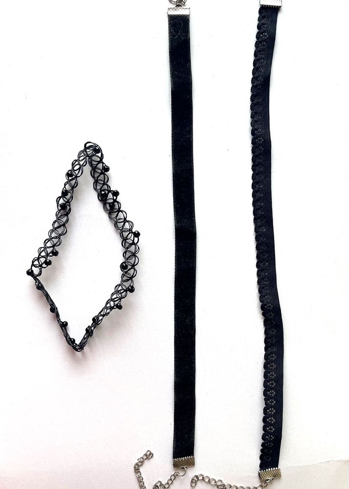 Black Ribbon Chokers