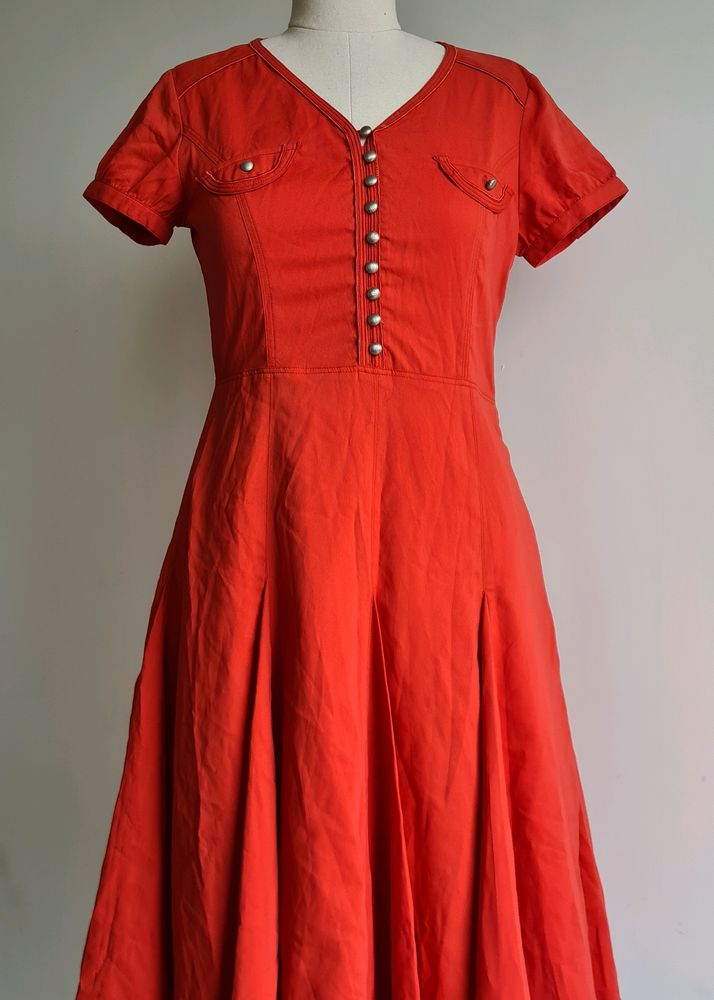Korean Flared Dress, Lighter In Real