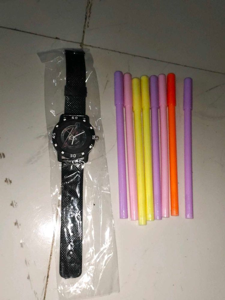 Stylish Black Watch for free pen