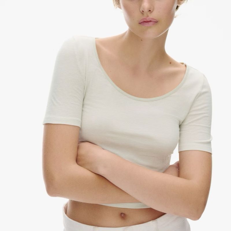 Cropped Short Sleeve Top