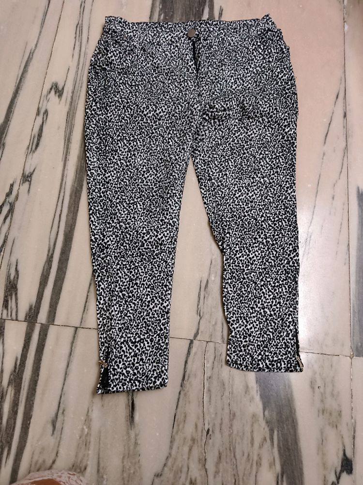 Cheetah Print Velvet Jeans