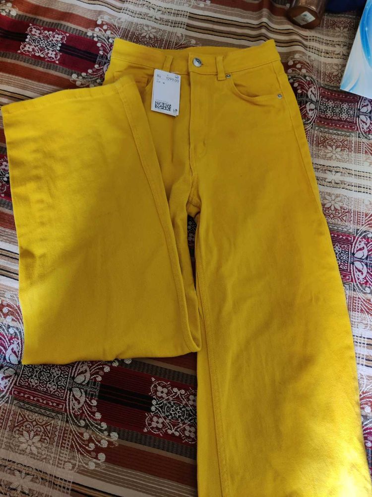 HM Yellow Wide Leg Trousers