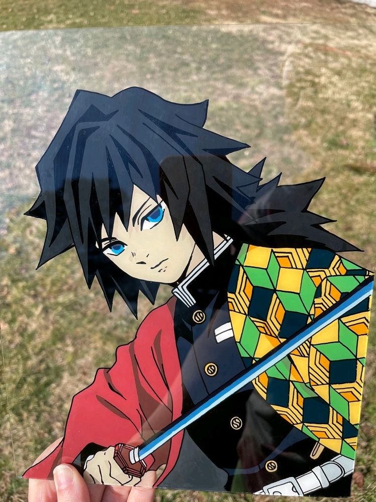 Giyuu Tomioka Demon Slayer Anime Glass Painting