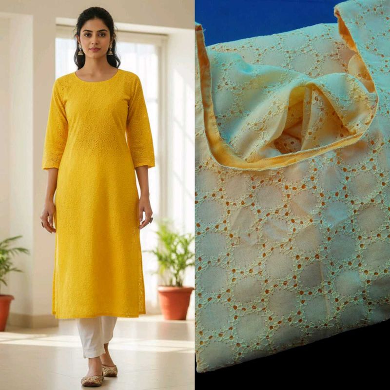 New yellow Hakoba kurti