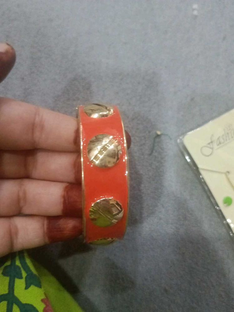 Orange &amp; Gold Bangle