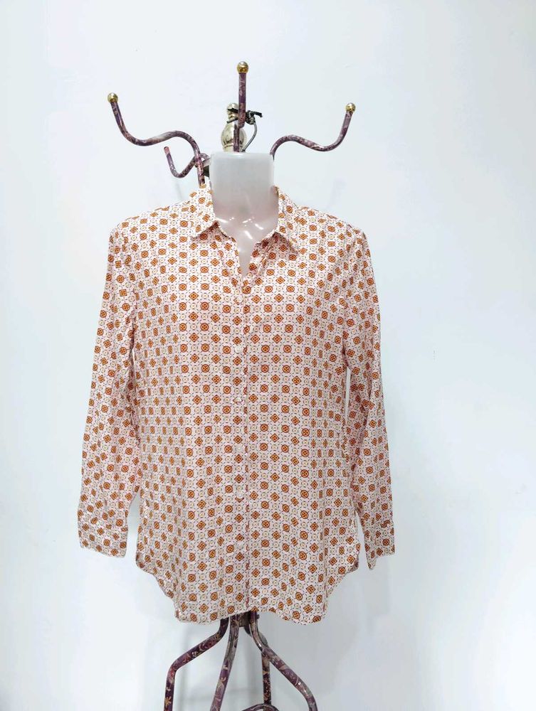 Patterned Long Sleeve Button-Down