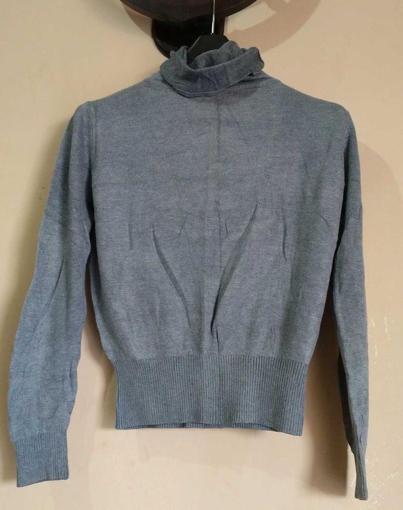 Gray Turtleneck Sweater
