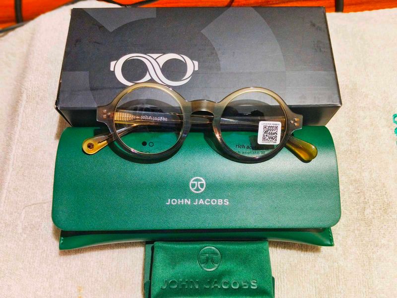 Grey Yellow Full Rim Round John Jacobs Rich Acetat