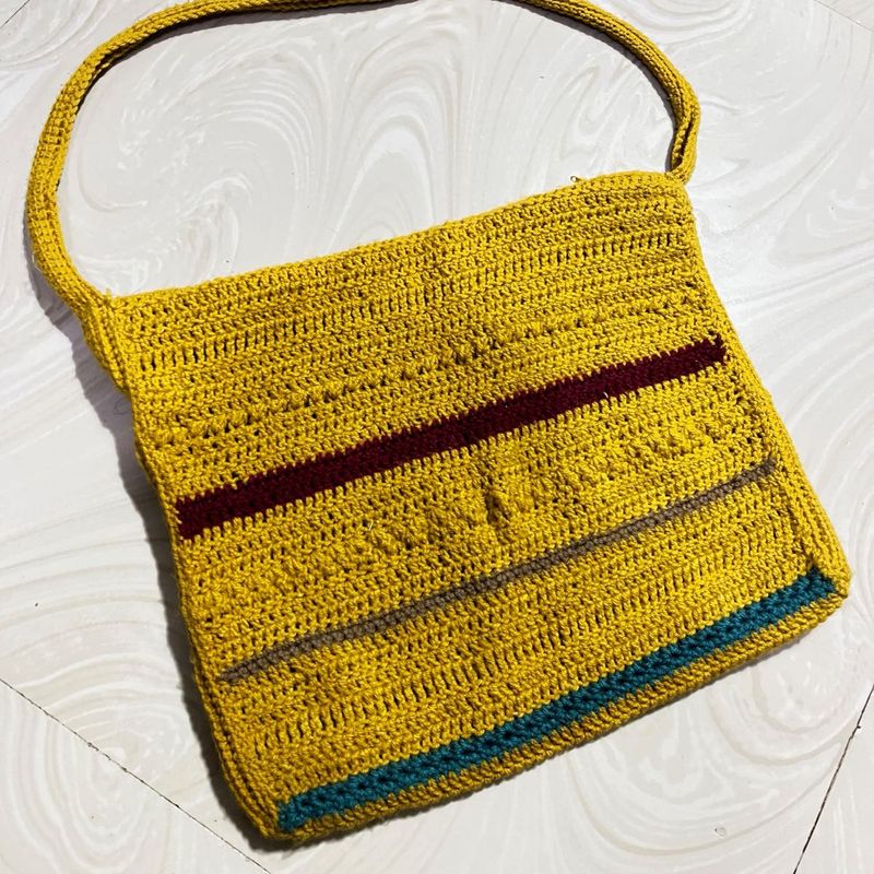 Yellow Crochet Totebag