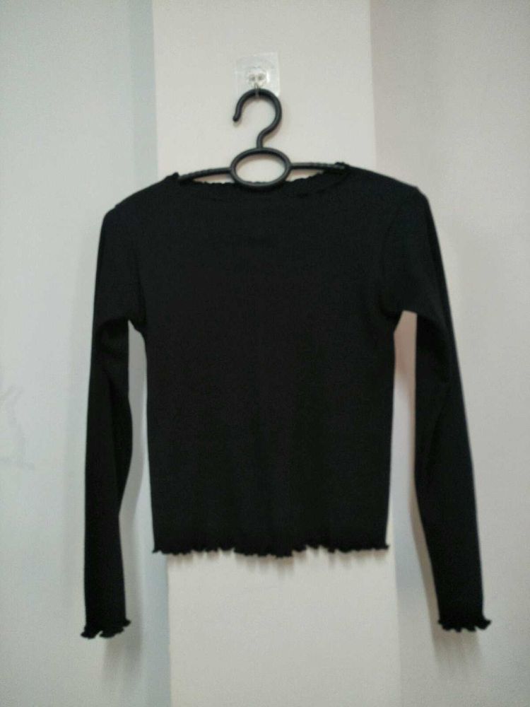 Black Ribbed Tops