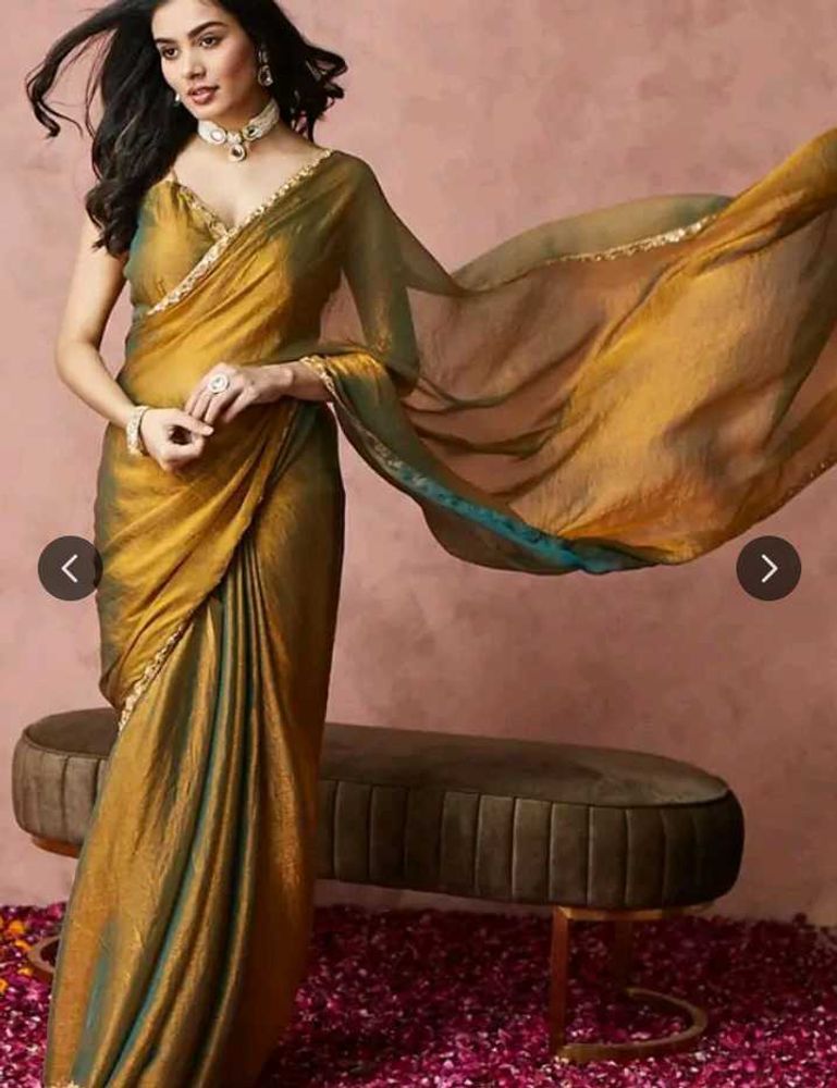 Elegant Gold Tone Saree