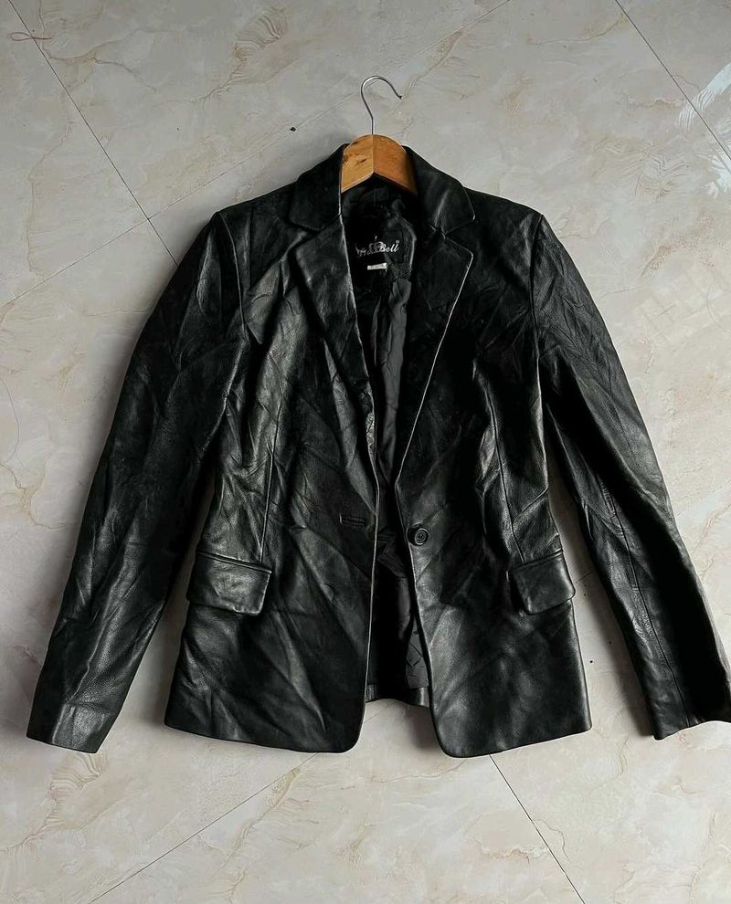 Genuine Leather Blazer