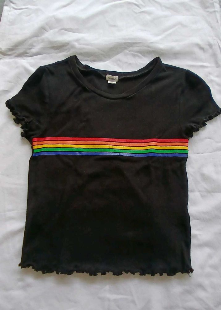Black Rainbow Printed Tshirt 🌈