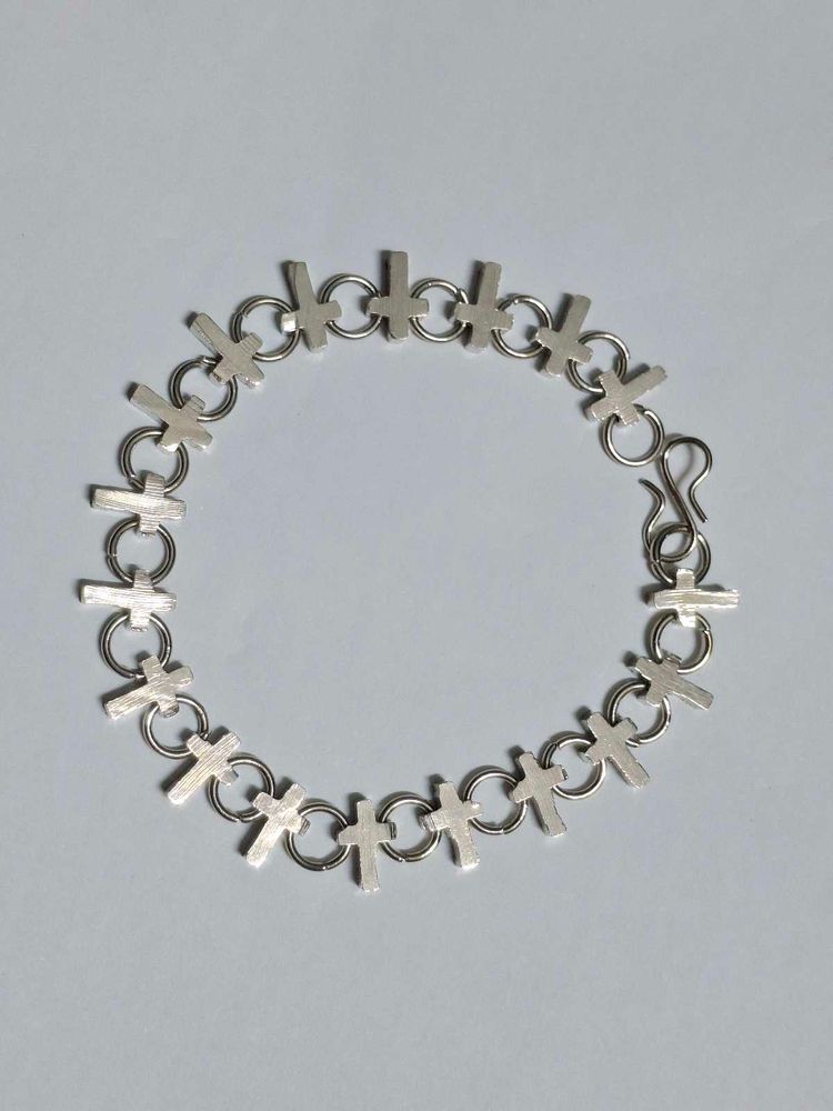 Silver Cross Charm Bracelet