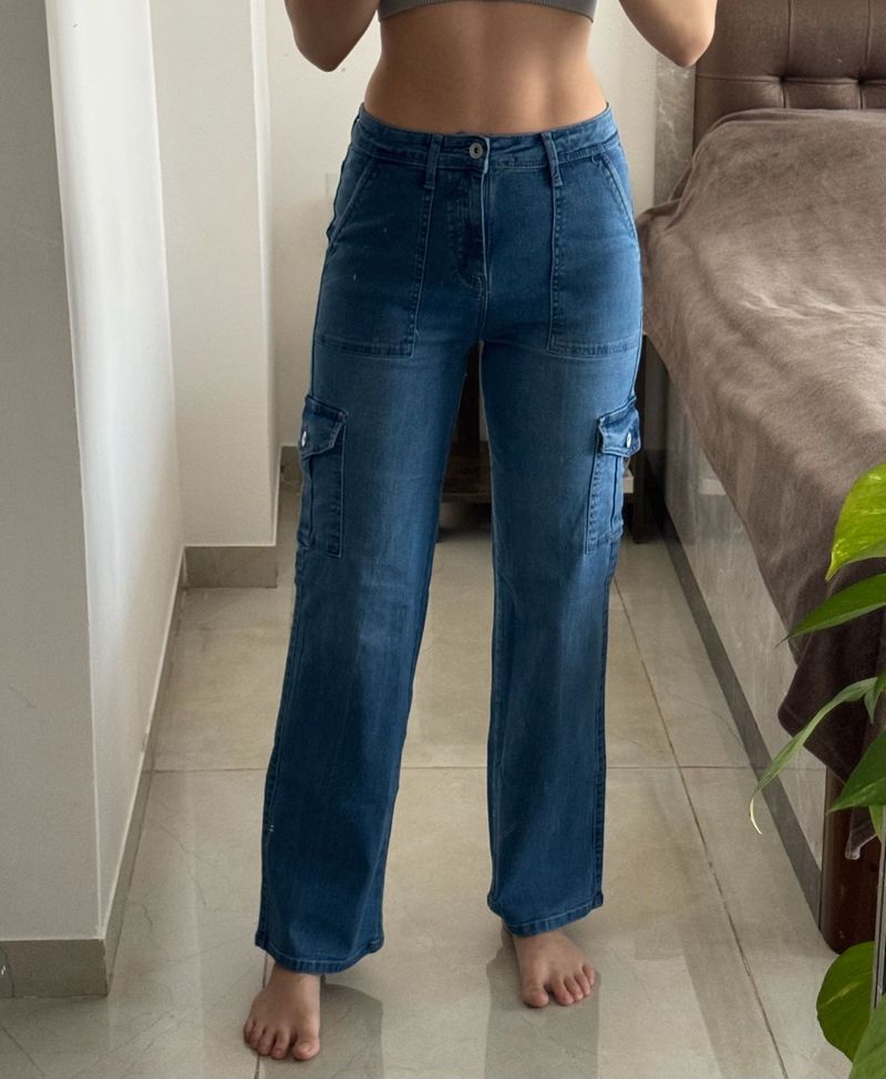 Lyra Denim Cargo Pants