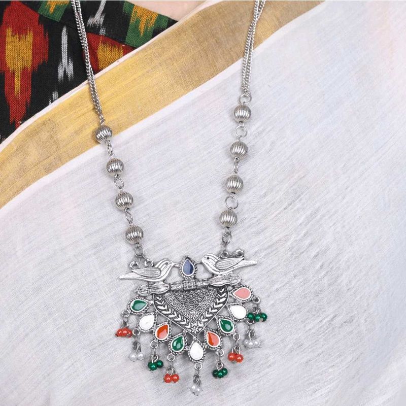 Bird Tricolour Charm Necklace