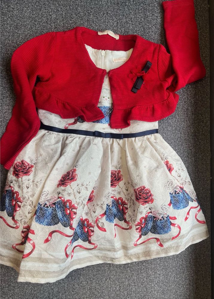 Cute Dress with Red Jacket