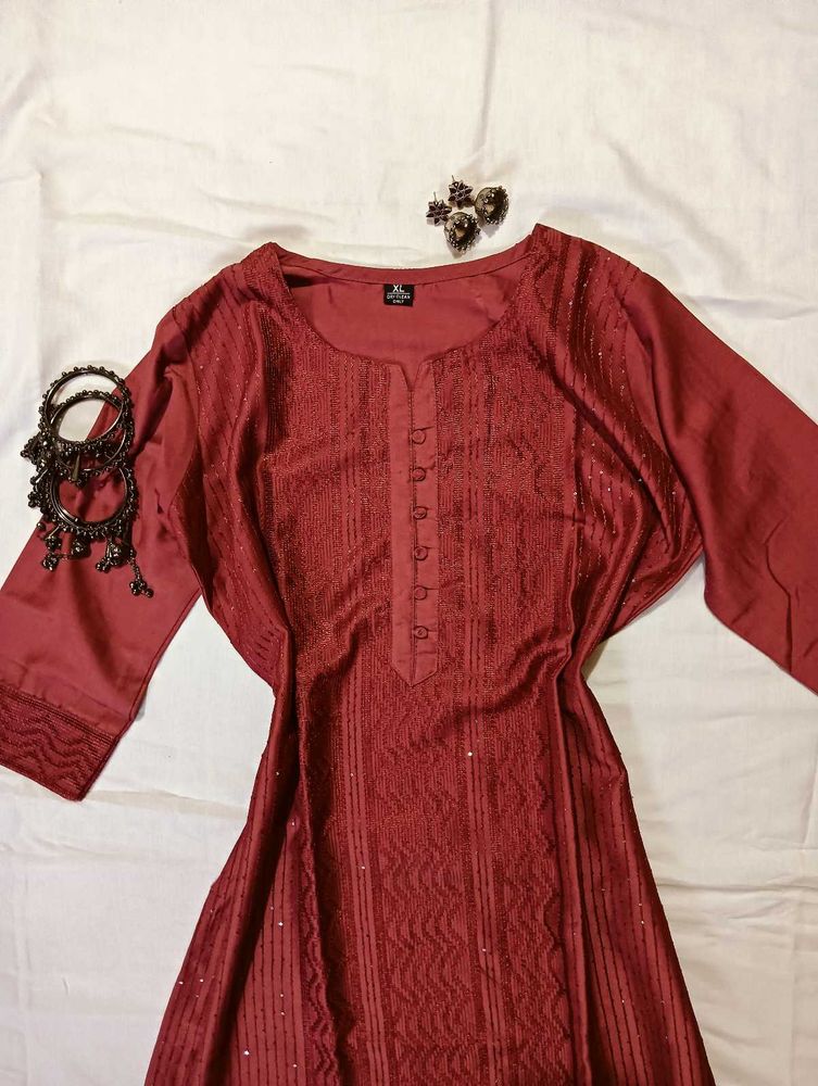 𐙚Elegant Maroon Kurta