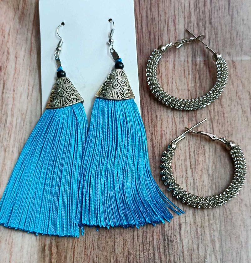 Combo Tread Earrings With Ring Earring