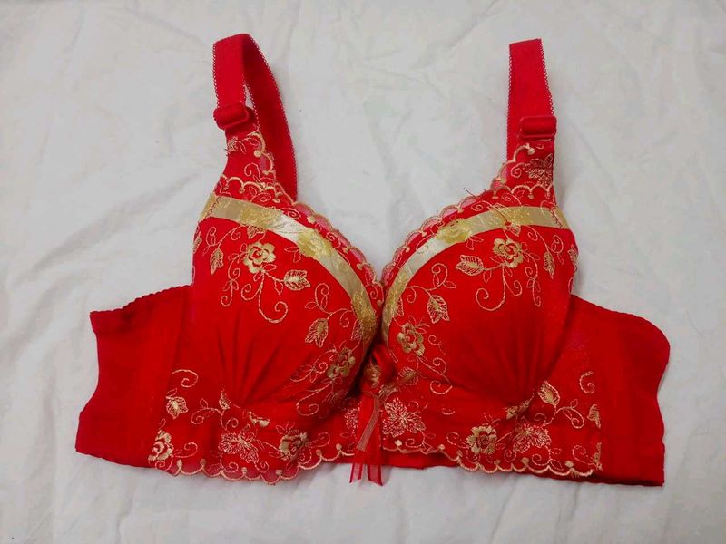 Red Floral Bra