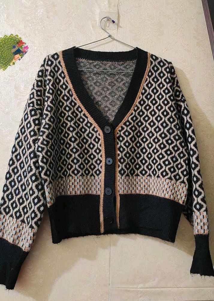 Patterned Knit Cardigan
