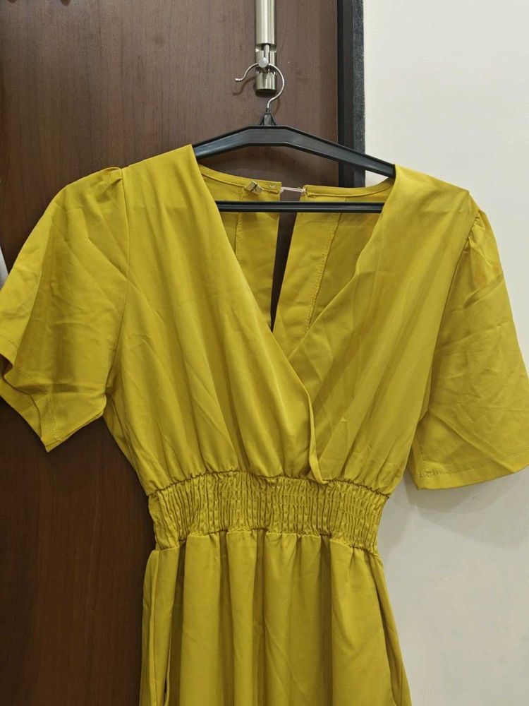 Mustard V-Neck Jumpsuit