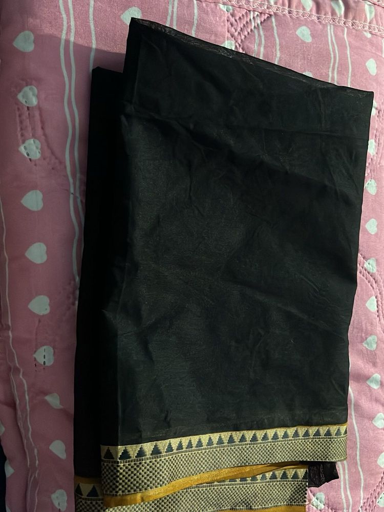 Black Fabric with Gold Border