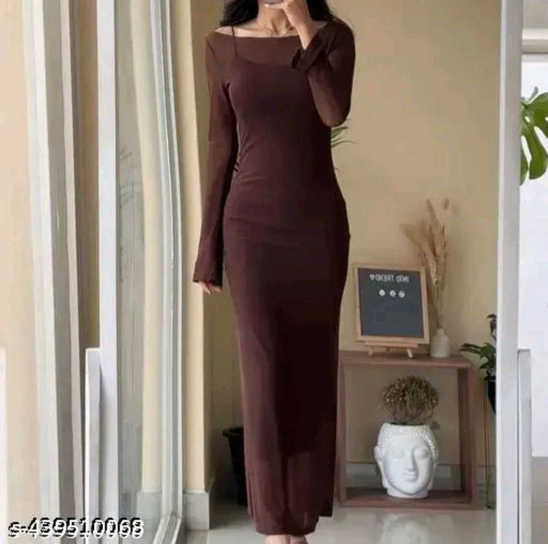 Brown Bodycon Maxi Dress🤎