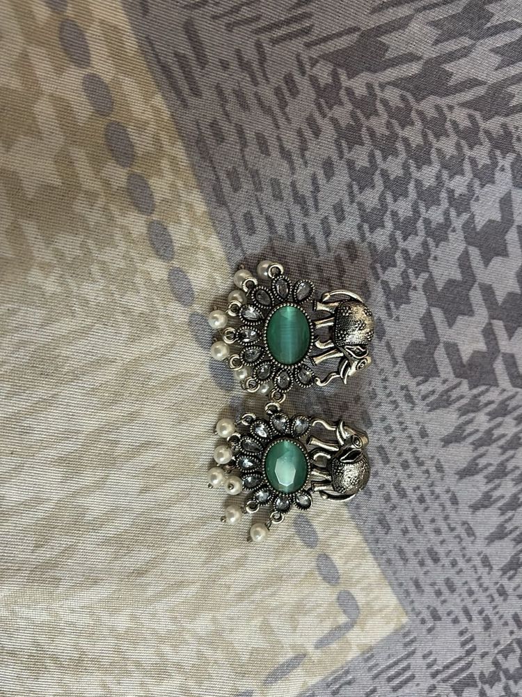 Elegant Green Stone Earrings