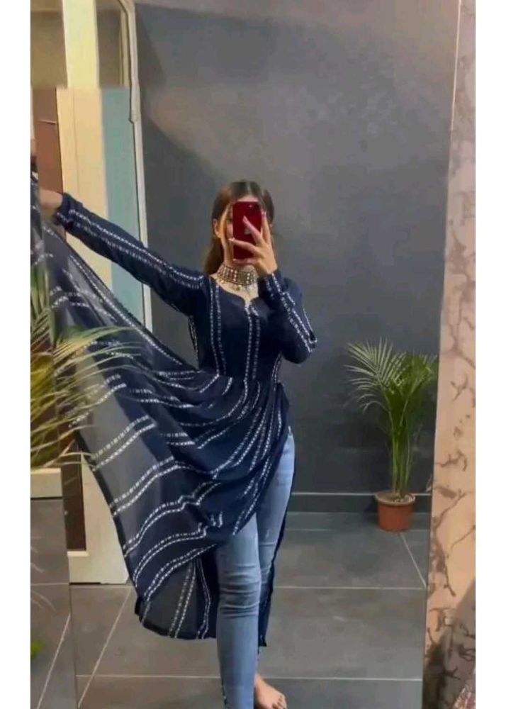 Women Nyra Cut Georgette Kurti Xs Size 34 Bust