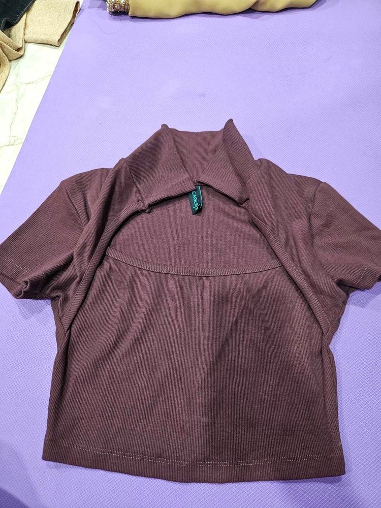 Cute Brown Crop Top