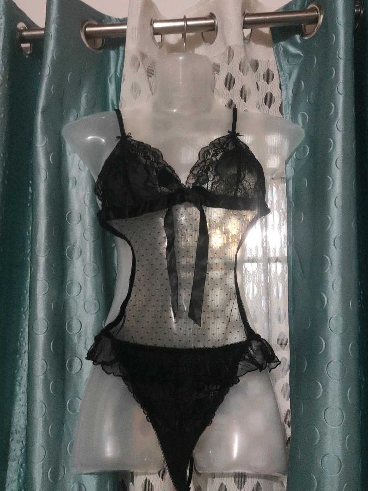 Black Lace Lingerie Bodysuit