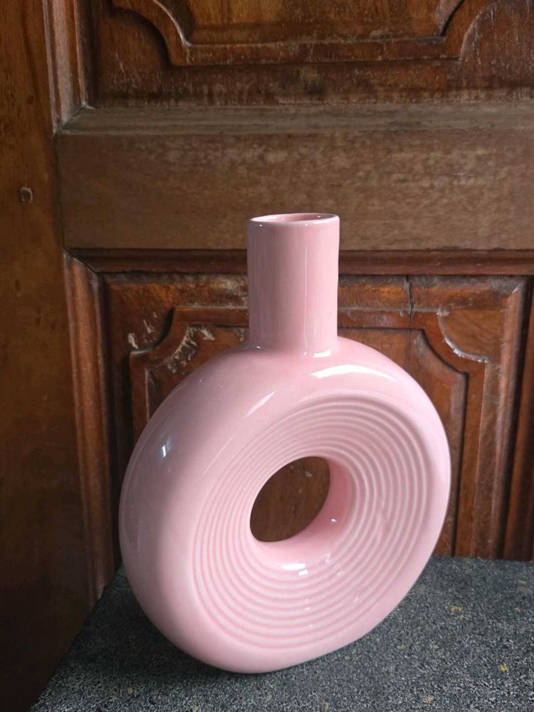 Pink Donut Vase Pure Ceramic