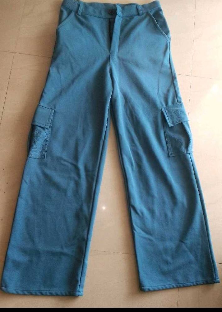 Blue Cargo Trousers &amp;  Modal Top.