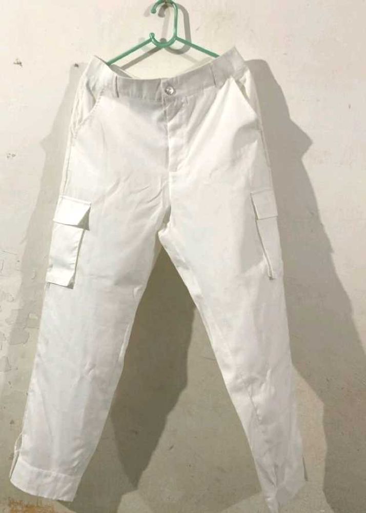 straight fit white cargo
