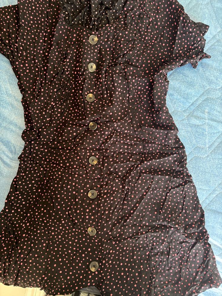 Polka Dot Button-Down Dress