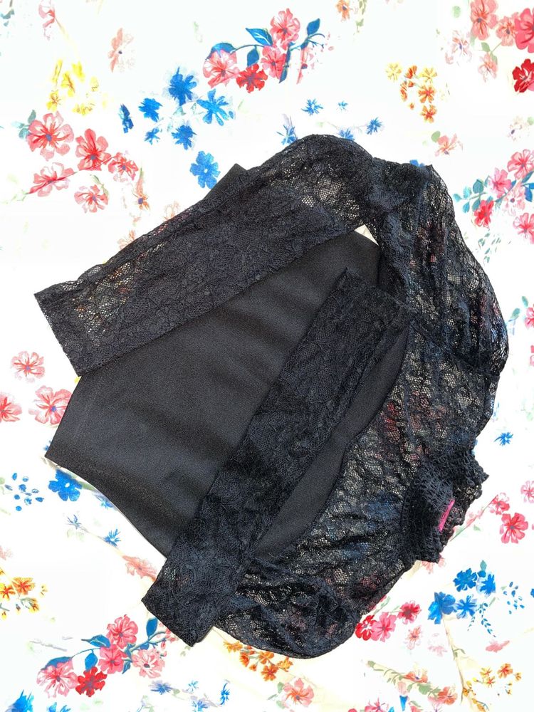 Black Lace Detail Dress