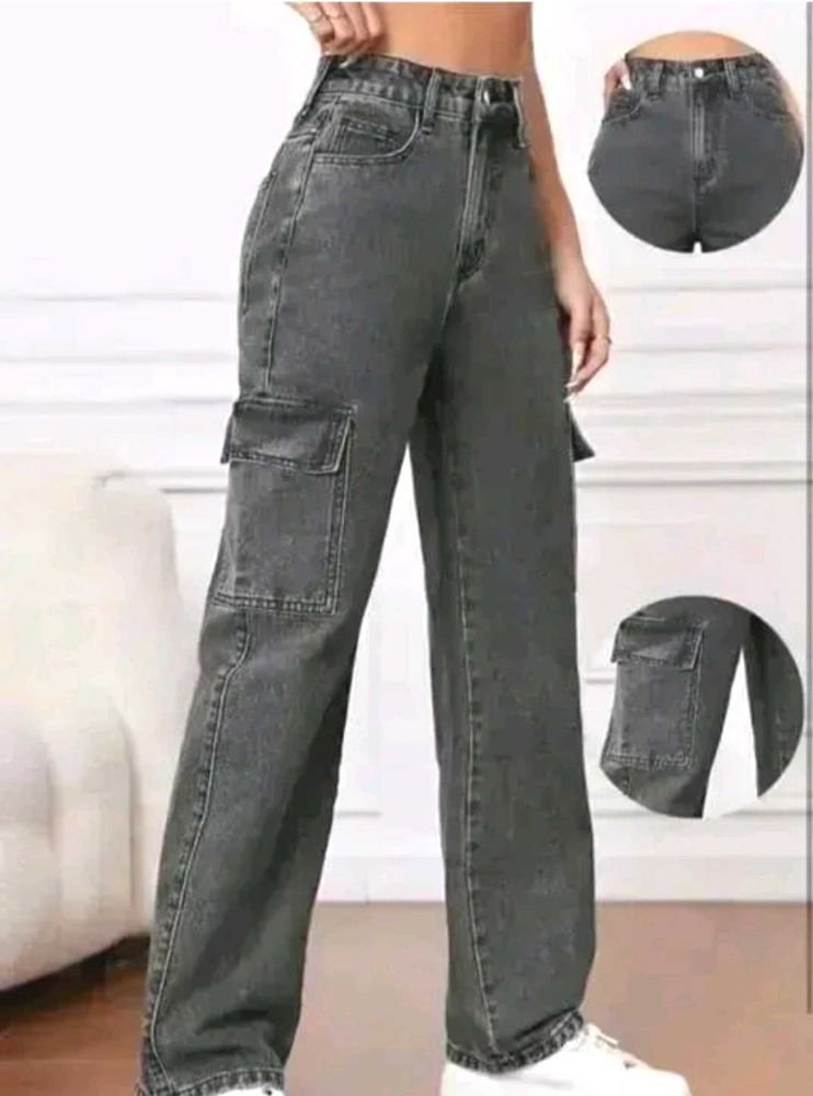 Grey Cargo Jeans