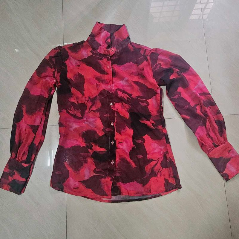 Stylish Red Patterned shirt