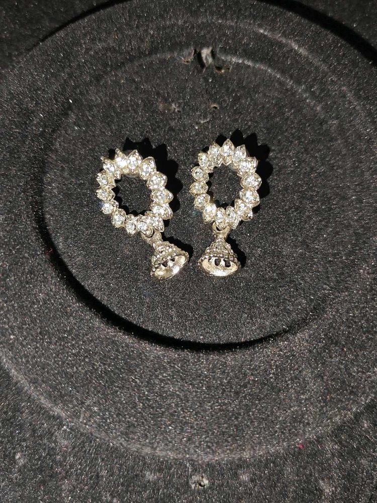 Dazzling Silver Jhumka Earrings