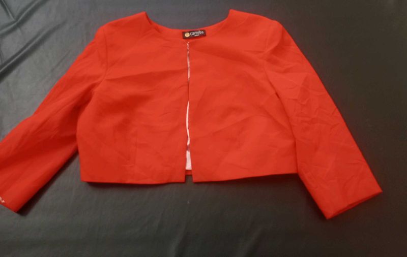 Red Crop Blazer