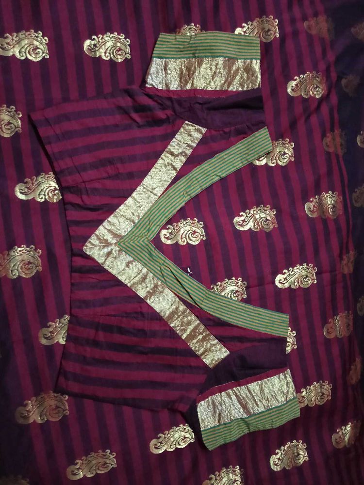 Embellished CottonSilkSaree With Patterned Blous