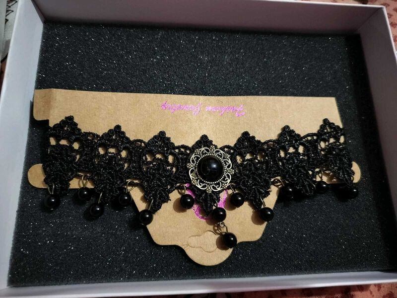Lace &amp; Beaded Choker