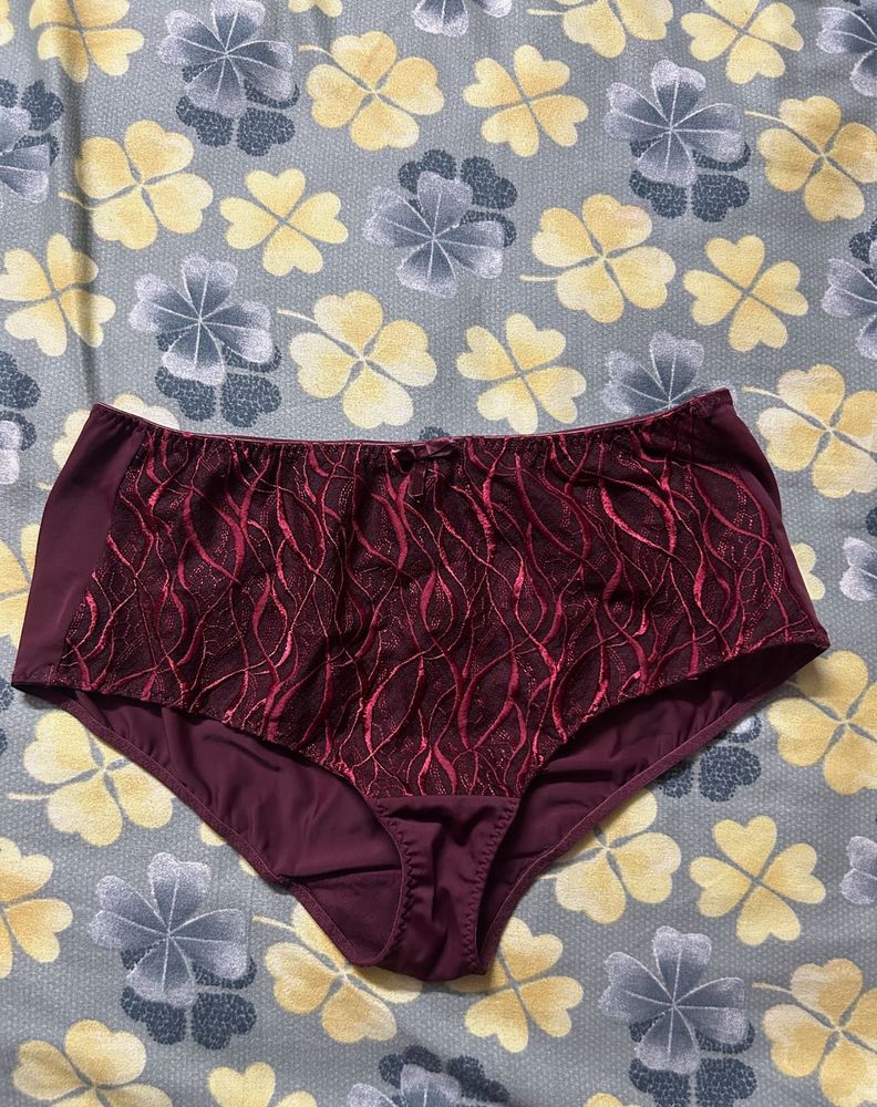Burgundy Lace Detail Panties
