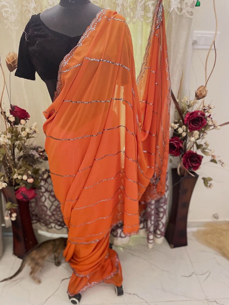 Elegant Orange Saree