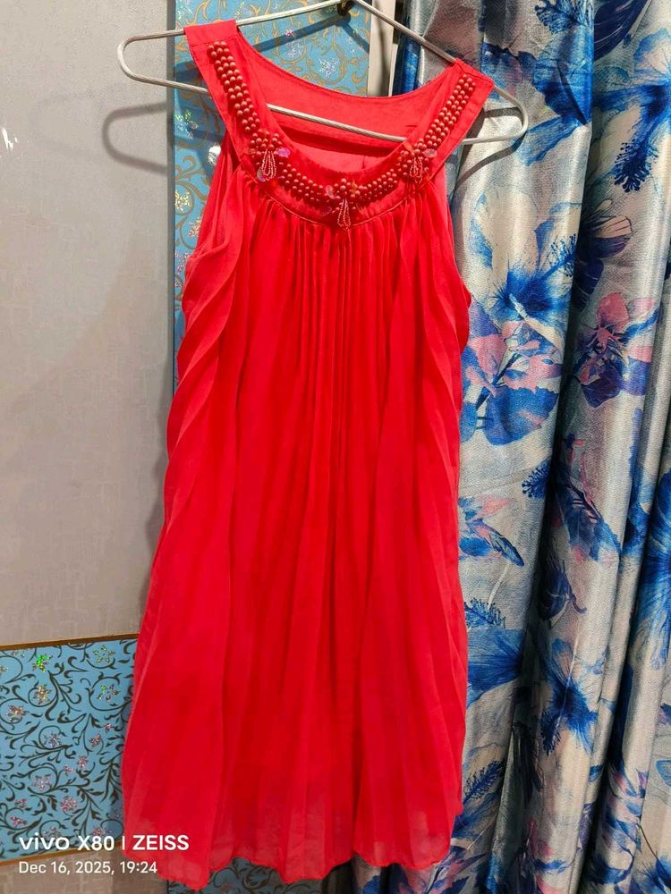 Chic Coral Mini Dress free size